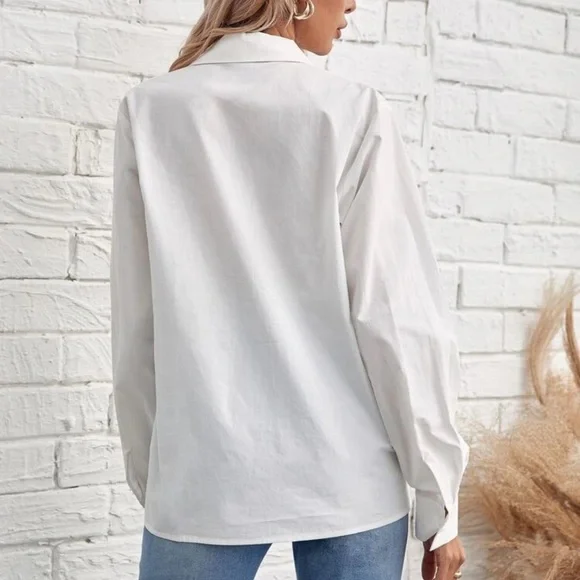 Classic White Button Down Shirt for Women - Picture 2 of 10